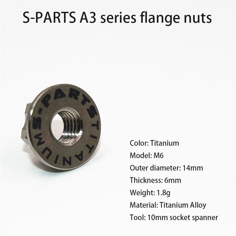 S-PARTS A3 flange nut electric vehicle titanium alloy screw M5 M6 M8 M10 motorcycle 12