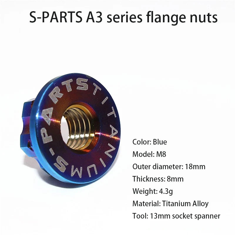 S-PARTS A3 flange nut electric vehicle titanium alloy screw M5 M6 M8 M10 motorcycle 12