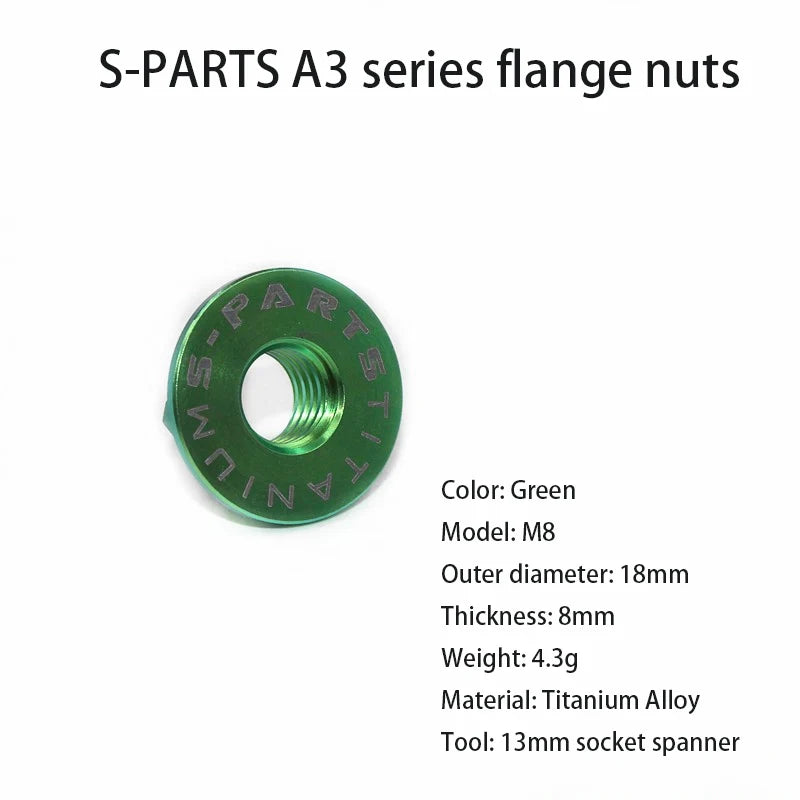 S-PARTS A3 flange nut electric vehicle titanium alloy screw M5 M6 M8 M10 motorcycle 12