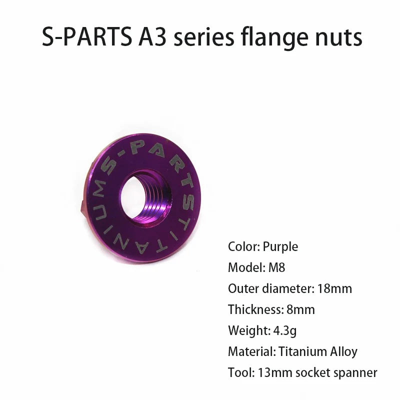 S-PARTS A3 flange nut electric vehicle titanium alloy screw M5 M6 M8 M10 motorcycle 12