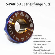 S-PARTS A3 flange nut electric vehicle titanium alloy screw M5 M6 M8 M10 motorcycle 12