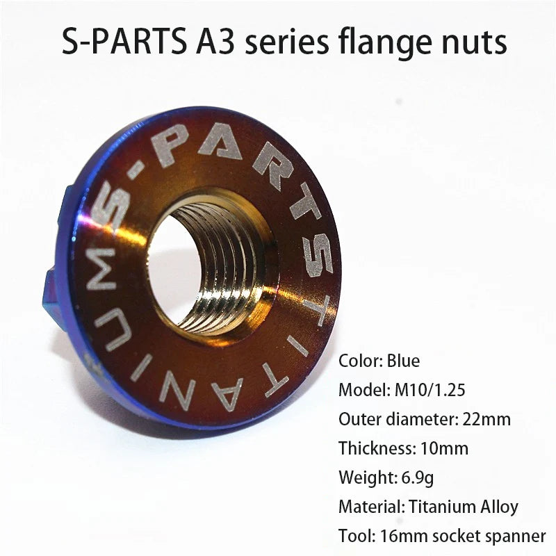S-PARTS A3 flange nut electric vehicle titanium alloy screw M5 M6 M8 M10 motorcycle 12