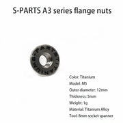 S-PARTS A3 flange nut electric vehicle titanium alloy screw M5 M6 M8 M10 motorcycle 12