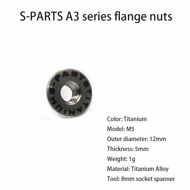S-PARTS A3 flange nut electric vehicle titanium alloy screw M5 M6 M8 M10 motorcycle 12