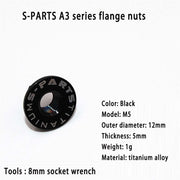 S-PARTS A3 flange nut M5 motorcycle accessories electric vehicle titanium alloy screws