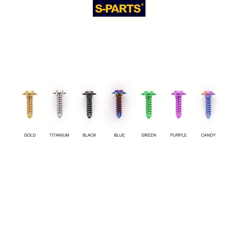 S-PARTS A3 M4 Umbrella Head Self-Tapping Titanium Screws — L12–30mm D8.5