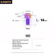 S-PARTS A3 M5 Umbrella Head Step Titanium Screws — Multiple Configurations M5 L14 D12 step screws D7 H3