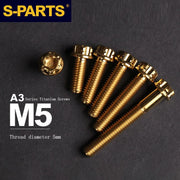 S-PARTS A3 Series M5 Titanium Alloy Screws Bolts Standard Parts for Motorcycles and Cars