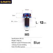 S-PARTS A3 Series M5 Titanium Alloy Screws Bolts Standard Parts for Motorcycles and Cars