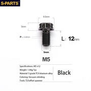 S-PARTS A3 Series M5 Titanium Alloy Screws Bolts Standard Parts for Motorcycles and Cars