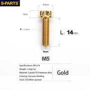 S-PARTS A3 Series M5 Titanium Alloy Screws Bolts Standard Parts for Motorcycles and Cars
