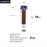S-PARTS A3 Series M5 Titanium Alloy Screws Bolts Standard Parts for Motorcycles and Cars