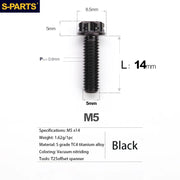 S-PARTS A3 Series M5 Titanium Alloy Screws Bolts Standard Parts for Motorcycles and Cars