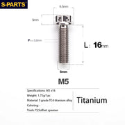 S-PARTS A3 Series M5 Titanium Alloy Screws Bolts Standard Parts for Motorcycles and Cars