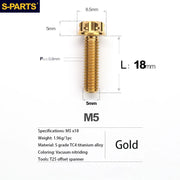 S-PARTS A3 Series M5 Titanium Alloy Screws Bolts Standard Parts for Motorcycles and Cars