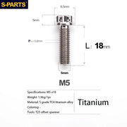 S-PARTS A3 Series M5 Titanium Alloy Screws Bolts Standard Parts for Motorcycles and Cars