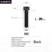 S-PARTS A3 Series M5 Titanium Alloy Screws Bolts Standard Parts for Motorcycles and Cars