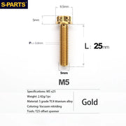 S-PARTS A3 Series M5 Titanium Alloy Screws Bolts Standard Parts for Motorcycles and Cars