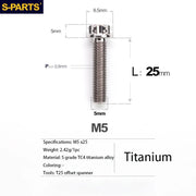 S-PARTS A3 Series M5 Titanium Alloy Screws Bolts Standard Parts for Motorcycles and Cars