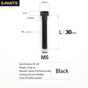 S-PARTS A3 Series M5 Titanium Alloy Screws Bolts Standard Parts for Motorcycles and Cars