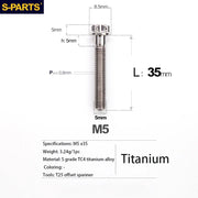S-PARTS A3 Series M5 Titanium Alloy Screws Bolts Standard Parts for Motorcycles and Cars