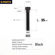 S-PARTS A3 Series M5 Titanium Alloy Screws Bolts Standard Parts for Motorcycles and Cars
