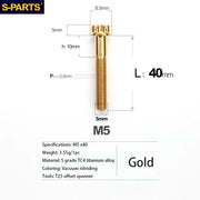 S-PARTS A3 Series M5 Titanium Alloy Screws Bolts Standard Parts for Motorcycles and Cars