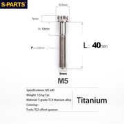 S-PARTS A3 Series M5 Titanium Alloy Screws Bolts Standard Parts for Motorcycles and Cars