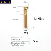 S-PARTS A3 Series M5 Titanium Alloy Screws Bolts Standard Parts for Motorcycles and Cars