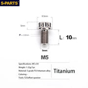S-PARTS A3 Series M5 Titanium Alloy Screws Bolts Standard Parts for Motorcycles and Cars