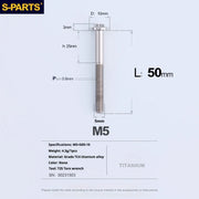 S-PARTS A3 Umbrella Head M5 L06-55mm D10 Motorcycle Electric Vehicle Titanium Screw