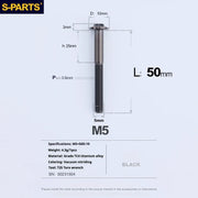 S-PARTS A3 Umbrella Head M5 L06-55mm D10 Motorcycle Electric Vehicle Titanium Screw