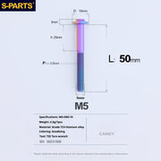 S-PARTS A3 Umbrella Head M5 L06-55mm D10 Motorcycle Electric Vehicle Titanium Screw