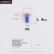 S-PARTS A3 Umbrella Head M5 L06-55mm D10 Motorcycle Electric Vehicle Titanium Screw