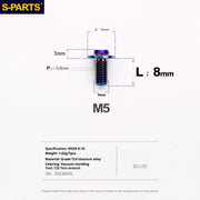 S-PARTS A3 Umbrella Head M5 L06-55mm D10 Motorcycle Electric Vehicle Titanium Screw