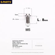 S-PARTS A3 Umbrella Head M5 L06-55mm D10 Motorcycle Electric Vehicle Titanium Screw