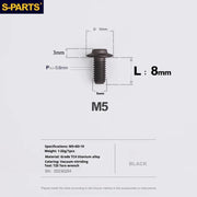 S-PARTS A3 Umbrella Head M5 L06-55mm D10 Motorcycle Electric Vehicle Titanium Screw