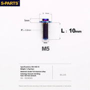 S-PARTS A3 Umbrella Head M5 L06-55mm D10 Motorcycle Electric Vehicle Titanium Screw