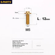 S-PARTS A3 Umbrella Head M5 L06-55mm D10 Motorcycle Electric Vehicle Titanium Screw