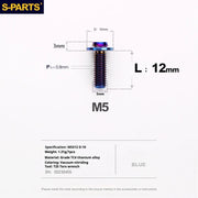 S-PARTS A3 Umbrella Head M5 L06-55mm D10 Motorcycle Electric Vehicle Titanium Screw