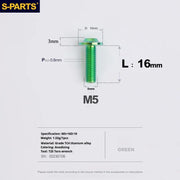 S-PARTS A3 Umbrella Head M5 L06-55mm D10 Motorcycle Electric Vehicle Titanium Screw