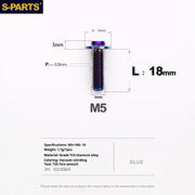 S-PARTS A3 Umbrella Head M5 L06-55mm D10 Motorcycle Electric Vehicle Titanium Screw