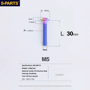 S-PARTS A3 Umbrella Head M5 L06-55mm D10 Motorcycle Electric Vehicle Titanium Screw