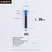 S-PARTS A3 Umbrella Head M5 L06-55mm D10 Motorcycle Electric Vehicle Titanium Screw