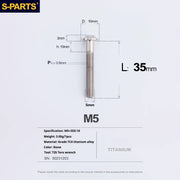 S-PARTS A3 Umbrella Head M5 L06-55mm D10 Motorcycle Electric Vehicle Titanium Screw