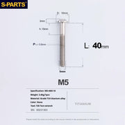 S-PARTS A3 Umbrella Head M5 L06-55mm D10 Motorcycle Electric Vehicle Titanium Screw