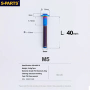 S-PARTS A3 Umbrella Head M5 L06-55mm D10 Motorcycle Electric Vehicle Titanium Screw