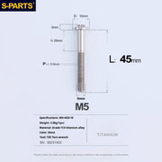 S-PARTS A3 Umbrella Head M5 L06-55mm D10 Motorcycle Electric Vehicle Titanium Screw