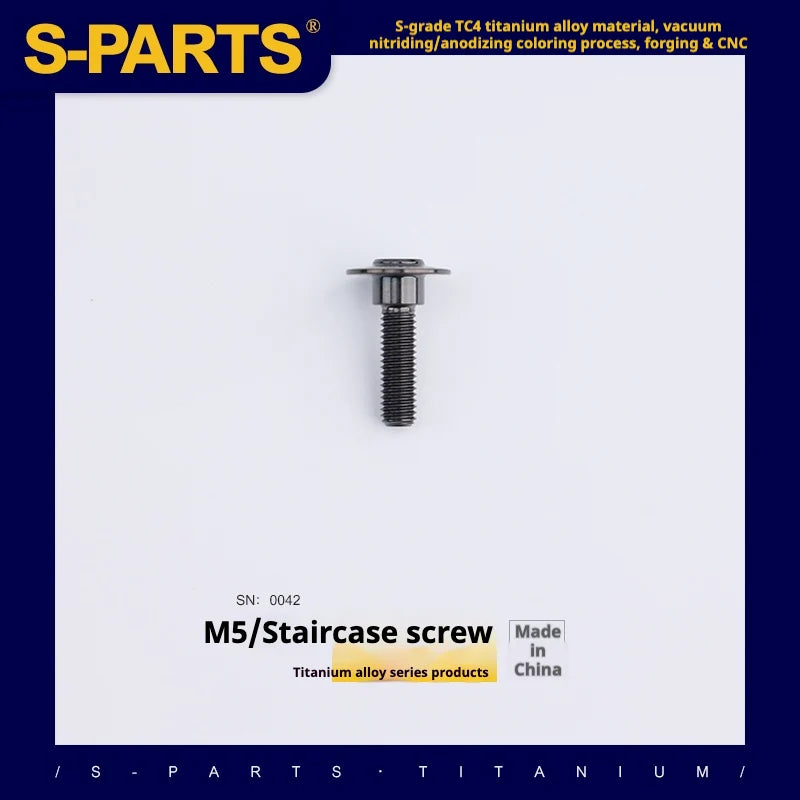 S-PARTS A3 Umbrella Head Step Series M5 Black Titanium Screws for Motorcycles and Cars