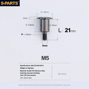 S-PARTS A3 Umbrella Head Step Series M5 Black Titanium Screws for Motorcycles and Cars